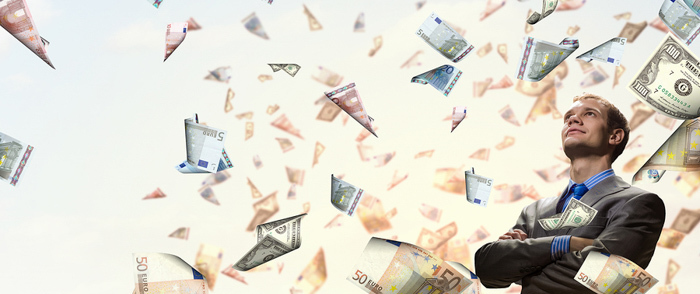 Financial Wellness Currencies from around the world rain down.
