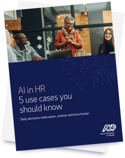 Cover image of ADP’s AI in HR guidebook
